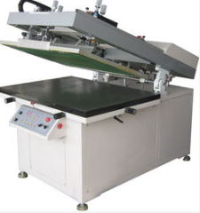 Oblique arm screen printing machines
